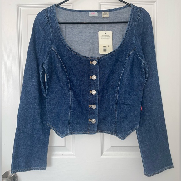 Levi's Tops - Levi’s denim corset long sleeve blouse (Updated sizes)